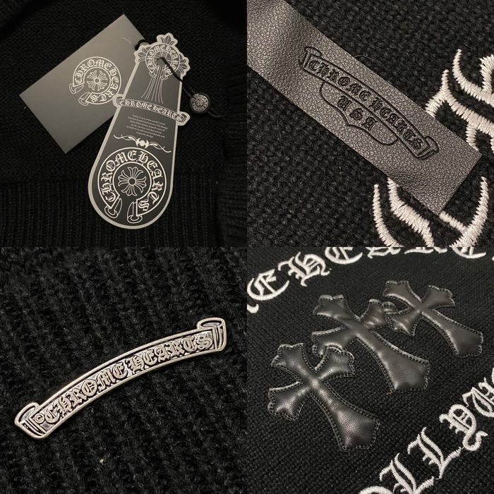 Худі светр чоловічий CHROME HEARTS оригінал чорний made in USA