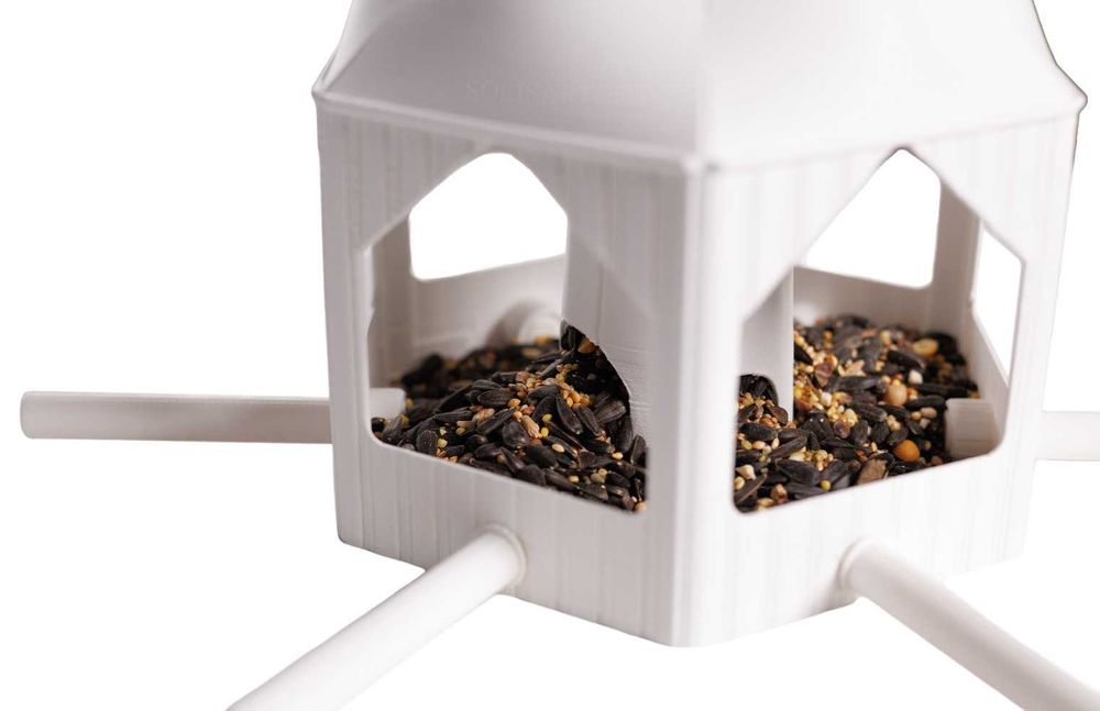 Karmnik dla ptaków Budka Domek Wiszący Stojący Na Balkon Okno BIAŁY