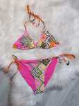 Strój kąpielowy dwuczęściowy kostium bikini XS-S boho plażowy 158-164