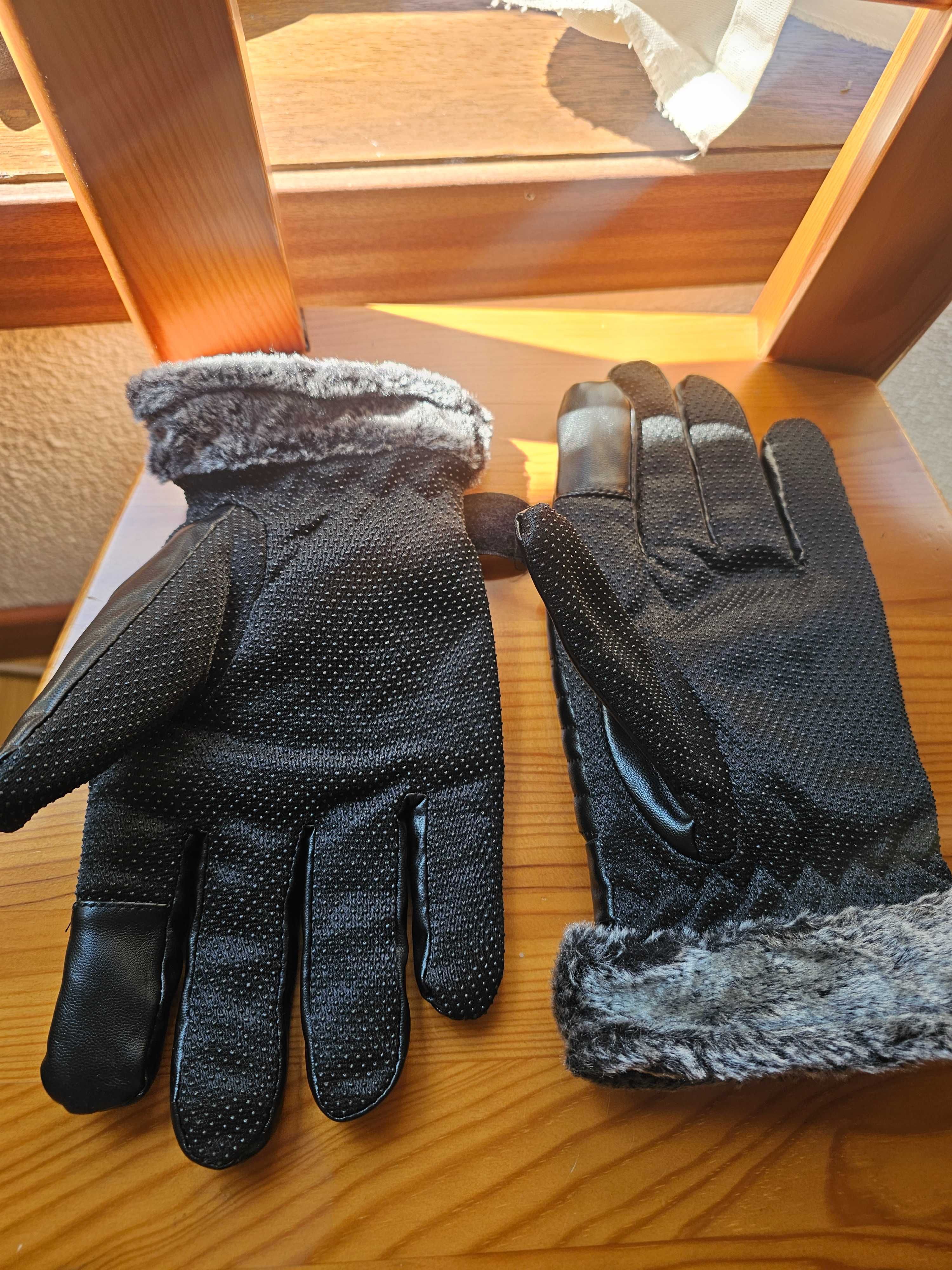 Luvas para moto de pele forrada por dentro (NOVAS)