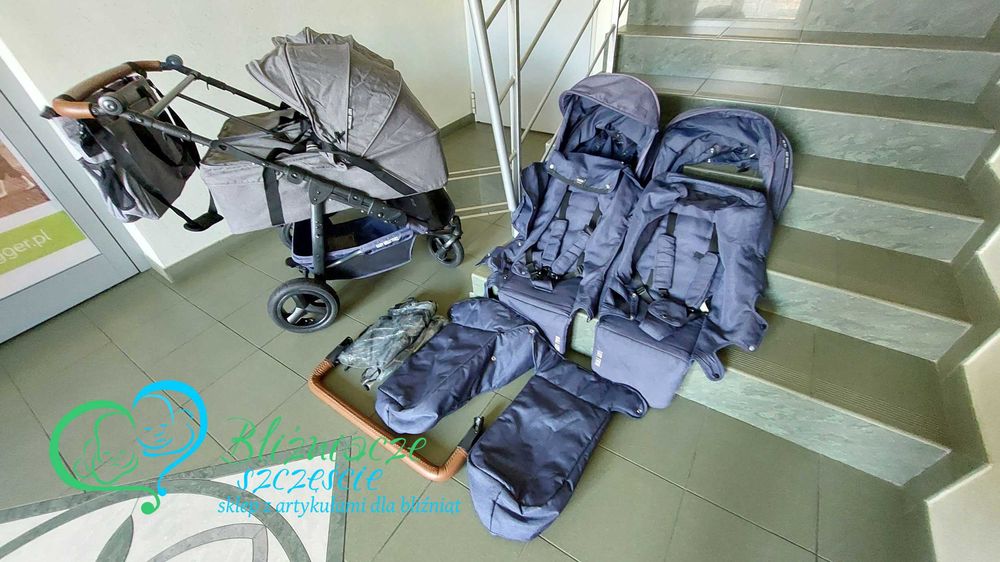 Wózek dla bliźniaków 2w1 KOMIS