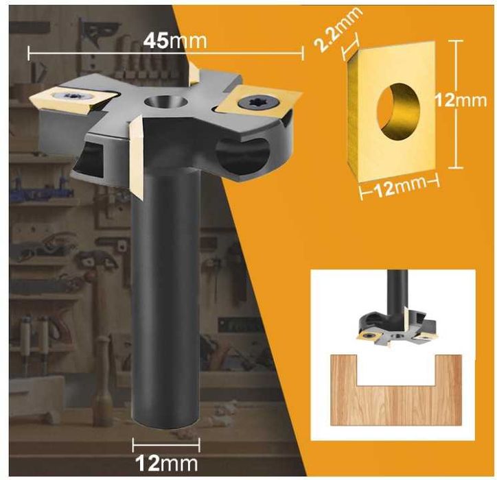 Frez czołowy, średnica 45mm, uchwyt 12mm, powłoka ATS SpeTool