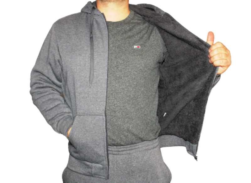 BLUZA OCIEPLANA futerkiem gruba i ciepla z kapturem rozmiary od XL-6XL