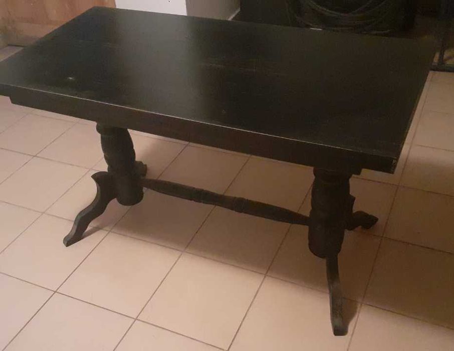 Stolik kawowy, ława czarna podwyższana vintage