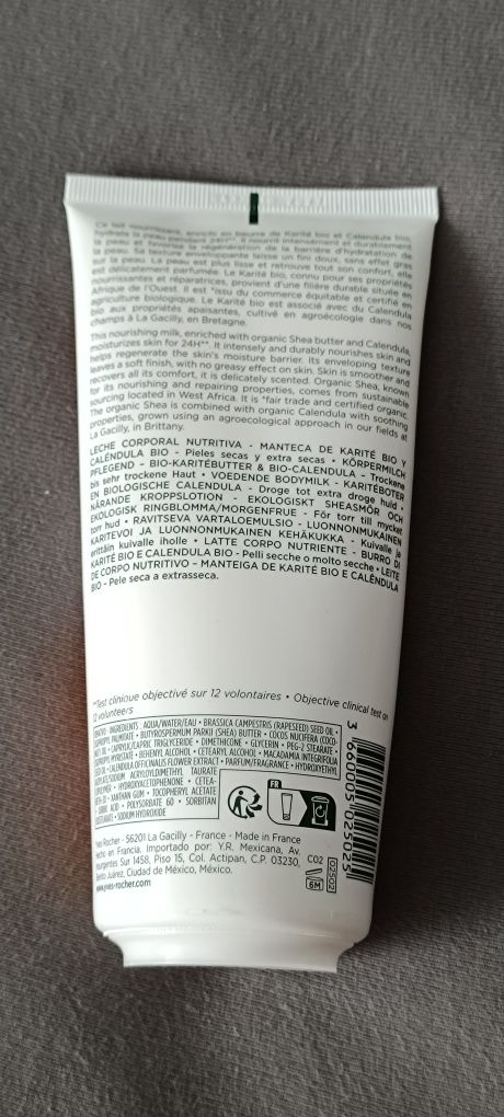 Mleczko do ciała reparation yves Rocher z masłem karite