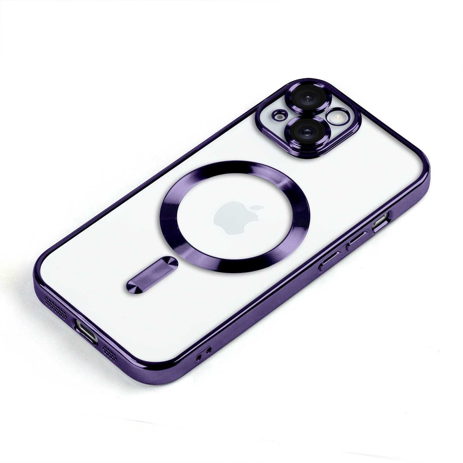 Plecki Silikonowe Etui Iphone 13/14/15Plus Pro Max Magsafe C Purpura