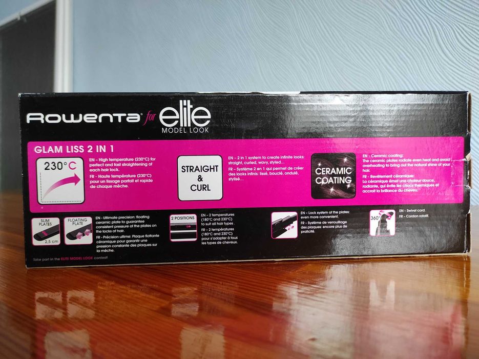 Стайлер, випрямляч для волосся Rowenta Elite Glam Liss 2 в 1