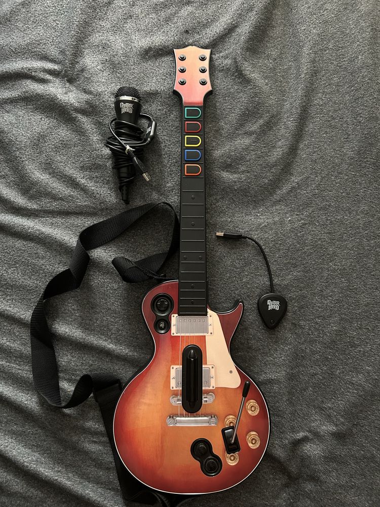 Gitara guitar hero PS3 PS4 PS5 + mikrofon