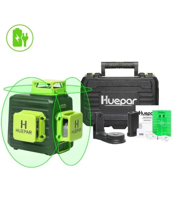 Лазерний рівень(лазерный нивелир)Huepar B03CG в кейсі ВІДКАЛІБРОВАННИЙ