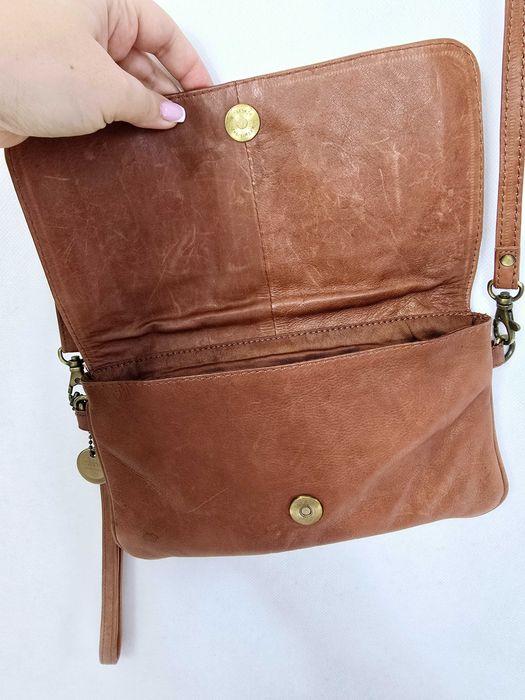 Torebka listonoszka skóra naturalna skórzana brązowa Mimic Copenhagen