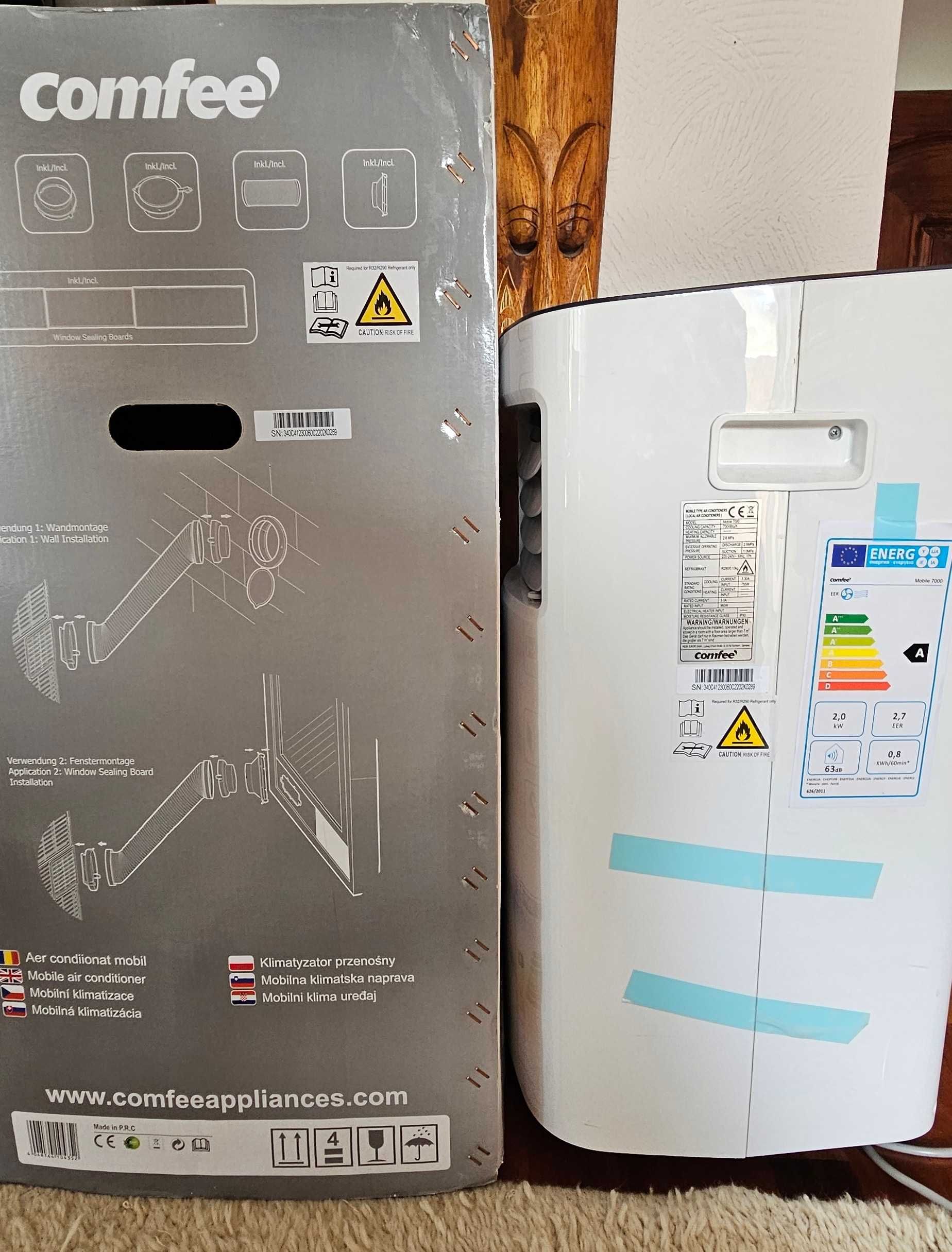 Klimatyzator, klimatyzacja, klima przenośna Comfee 2kW stan idealny.