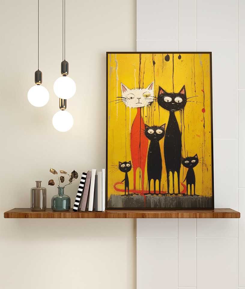 Plakat A3 Rodzinka kotów