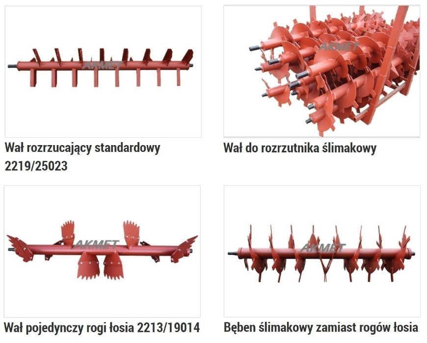 Wał bęben do rozrzutnika ślimakowy polski, 3,5t i 4t TANDEM T-088