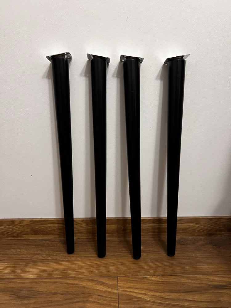 Nogi bukowe do stołu 60 cm skośne czarne prl scandi