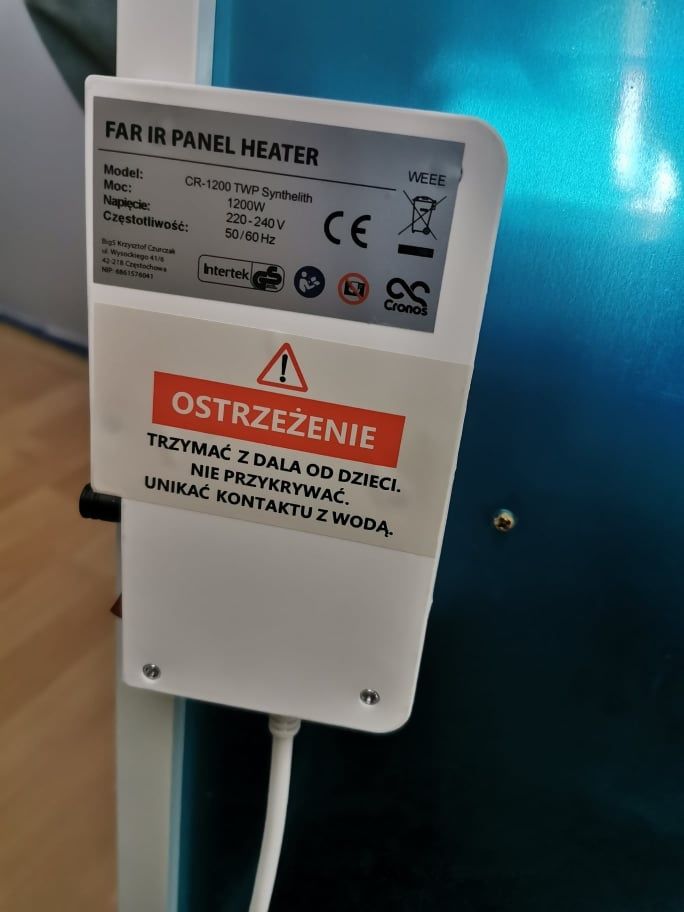 Panel , grzejnik na podczerwień z funkcją wi-fi  	Cronos CR-1200TWP