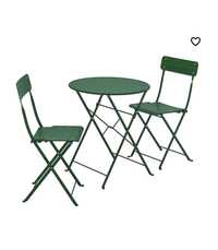SUNDSÖ Mesa+2 cadeiras, exterior, verde/verde