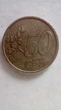 Moneta 50 euro centy z Hiszpanii