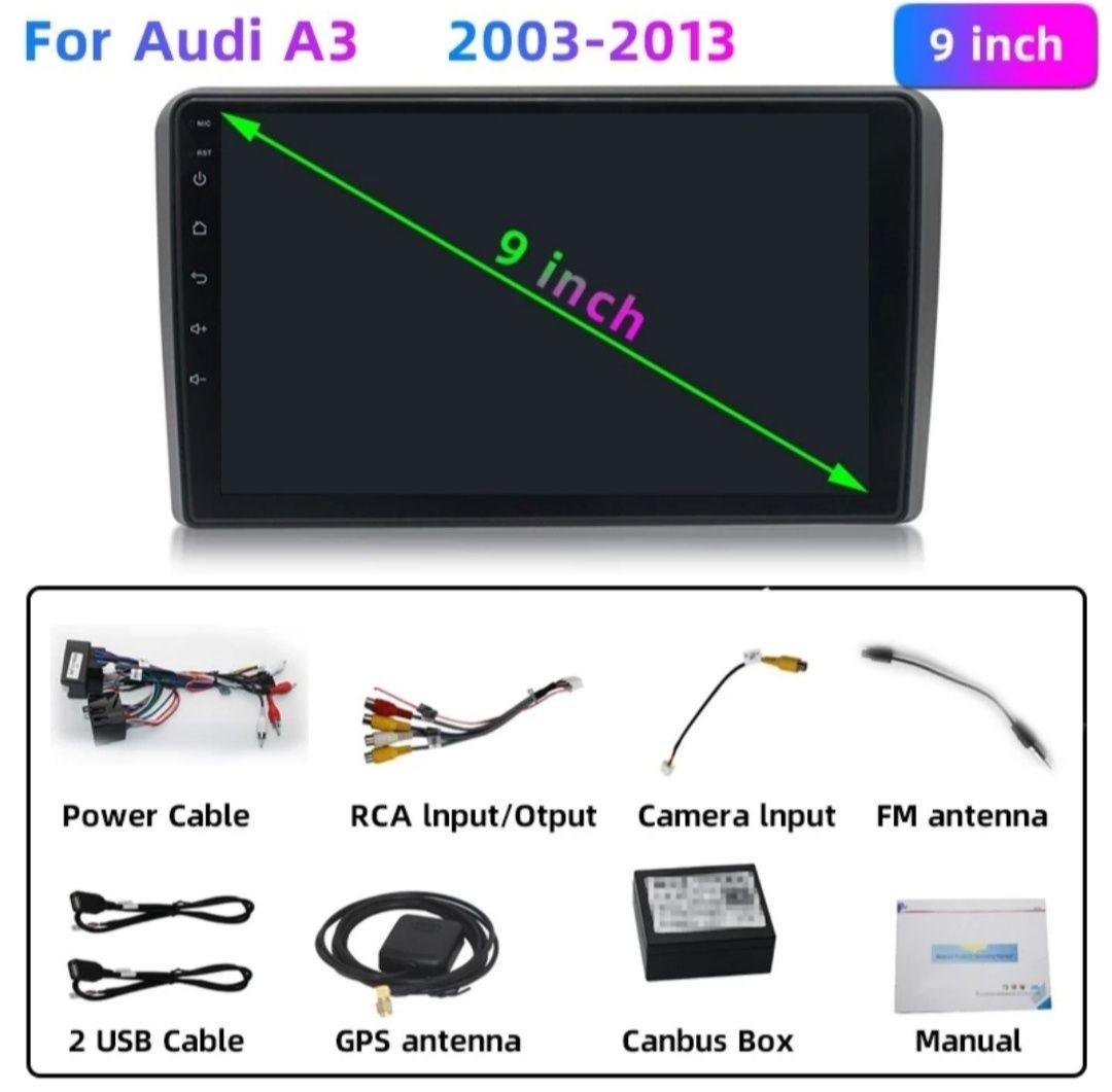 Radio 2 DIN Android Audi A3 8P