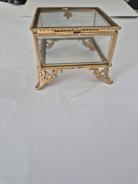 Szkatułka na obrączki z poduszką velvet beż , szkatułka na ślub