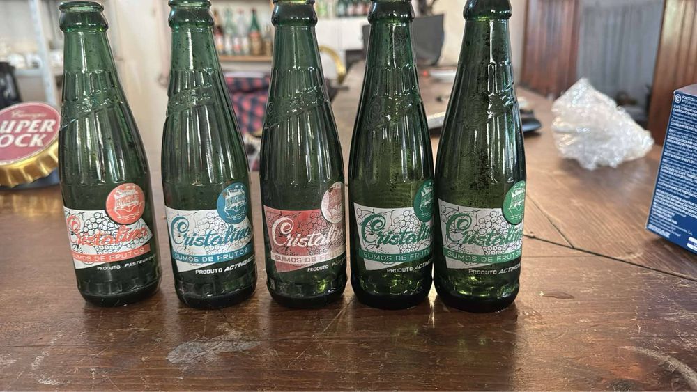 Conjunto de 5 Garrafas cristalina pirogravadas