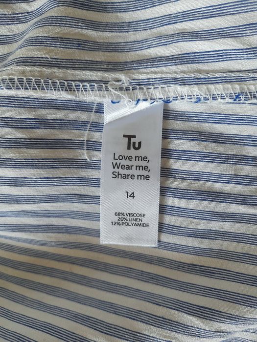 Сорочка, блузка у біло- синю смужку від бренду TU