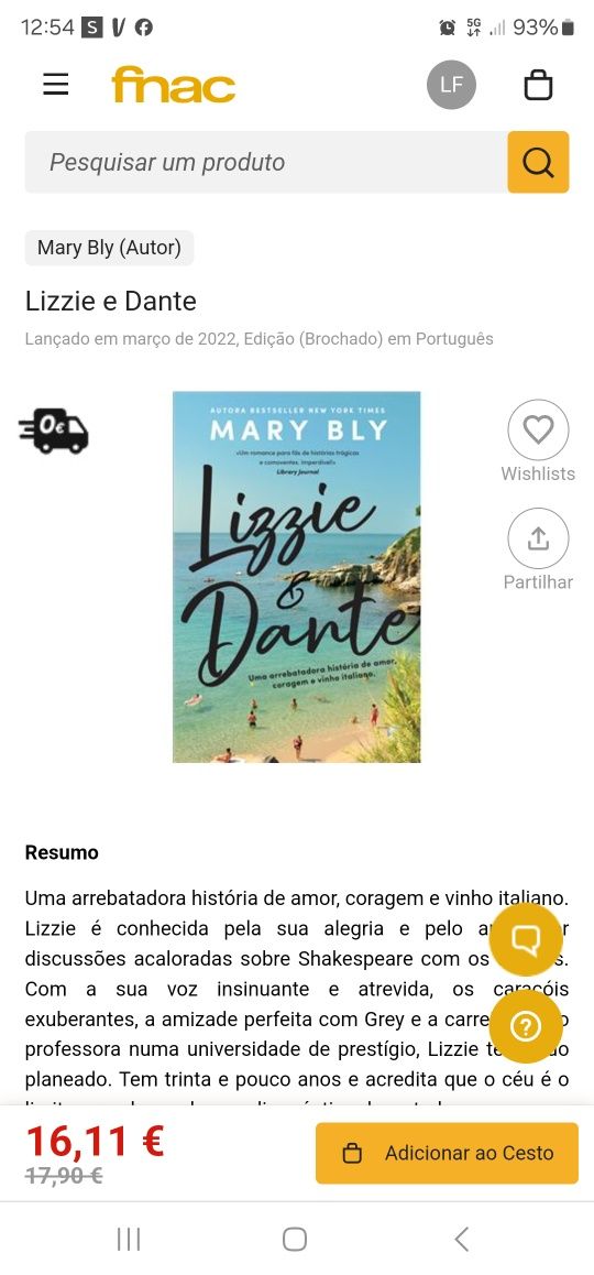 Livro: Lizzie & Dante