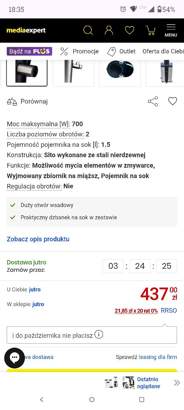 Sokowirówka Bosch Mes 3500 nowa