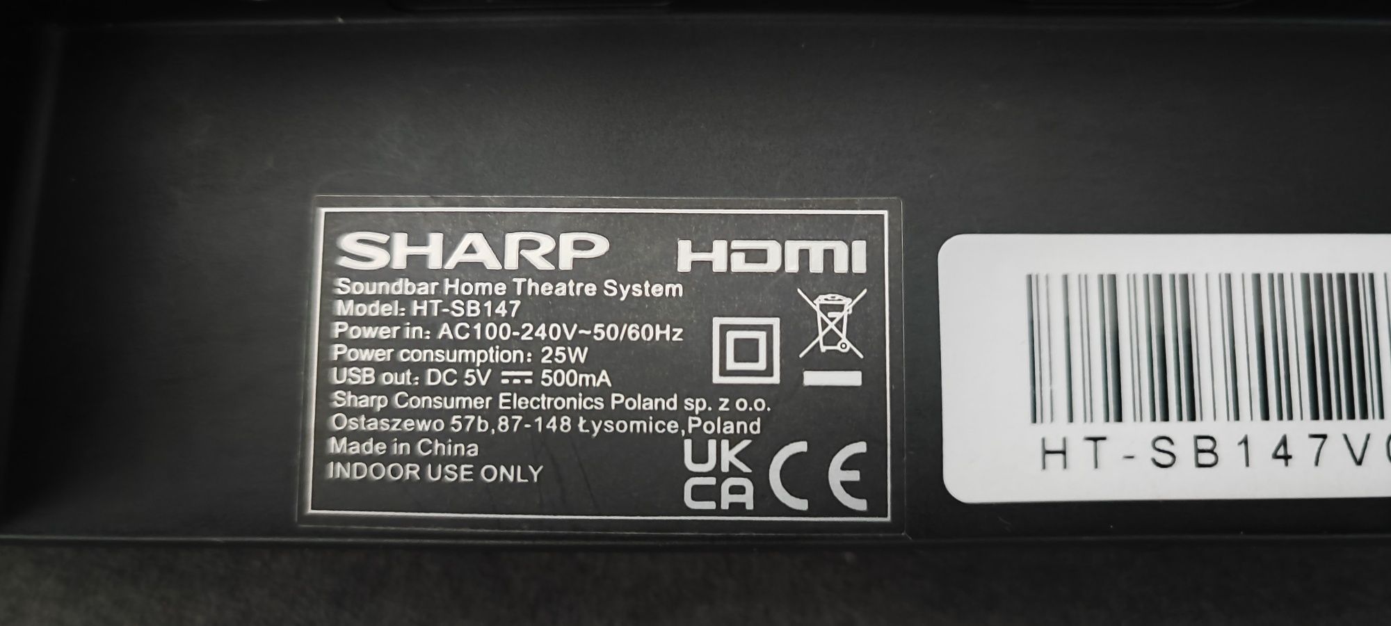 Soundbar Sharp HT-SB147