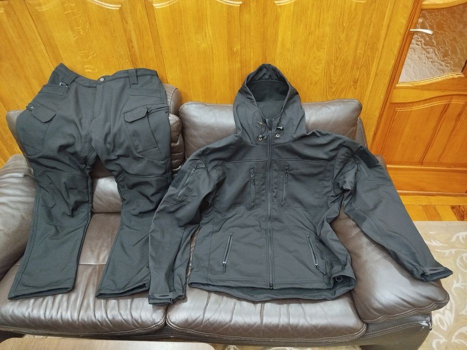 Тактичний костюм. Чорний. Soft Shell . XXL.