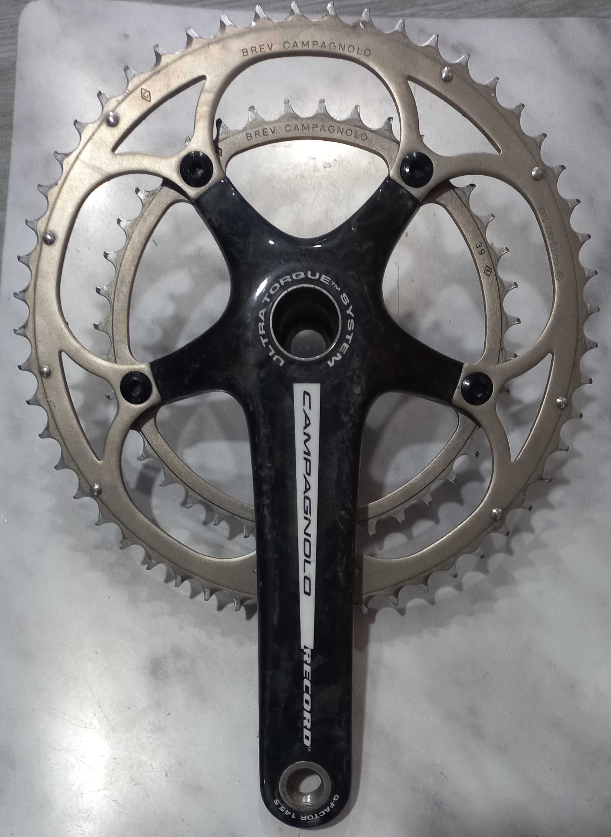 Pedaleira/Pedivela Campagnolo Record 10V 53/39 Fibra Carbono NOVA