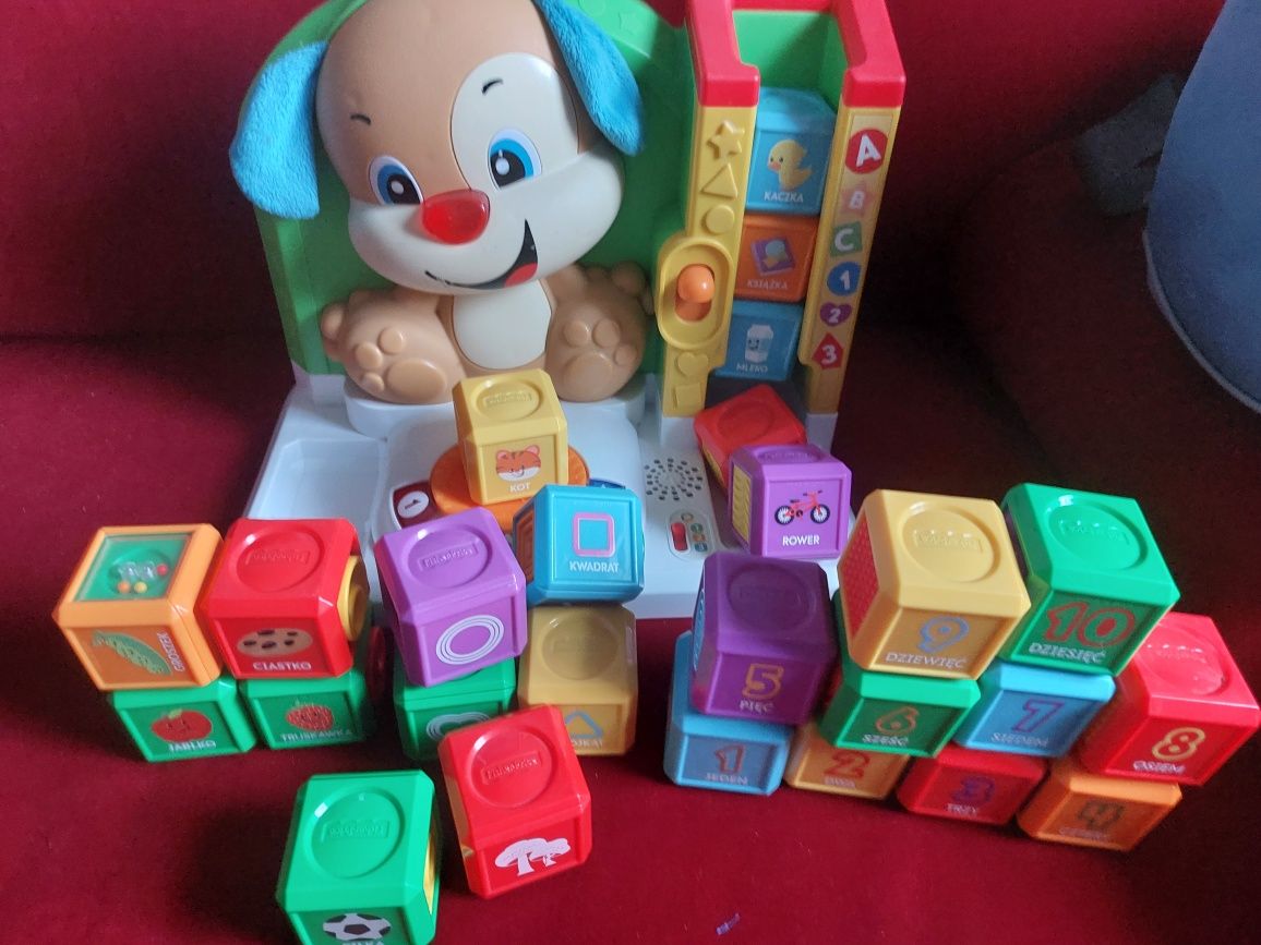 Edukacyjna Stacja szczeniaczka Fisher Price FJC 43 +18 klocków