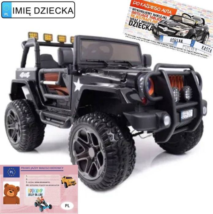 Dwuosobowe Auto Na Akumulator Jeep na akumulator Monster  4X4 1688