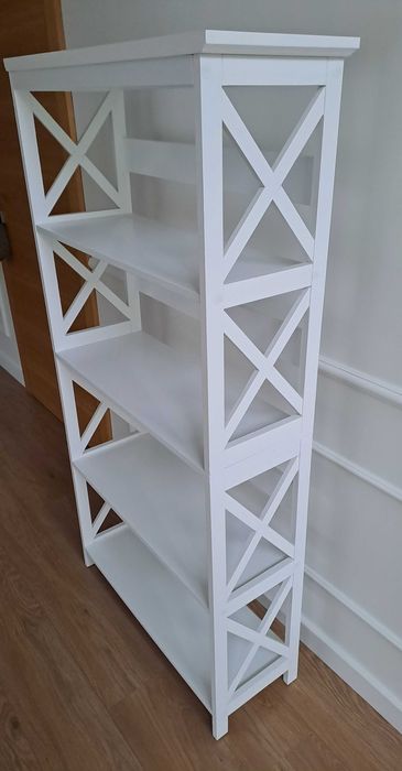 Regal stojący na książki 150 cm wysoki biały
