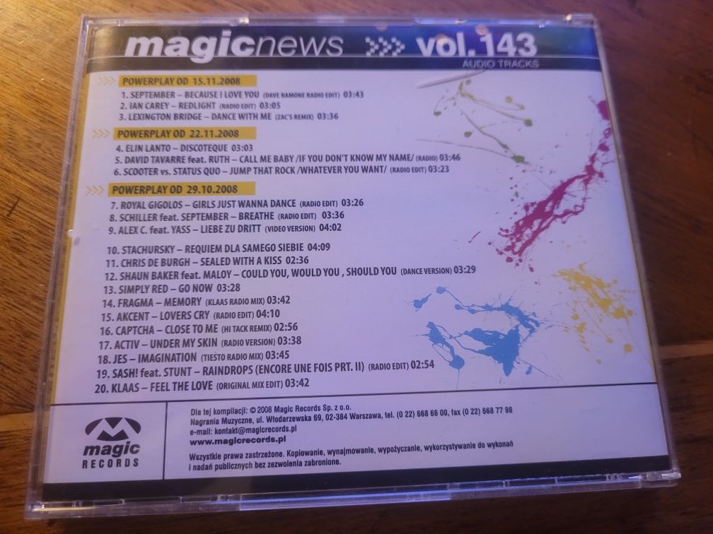 CD Promo Sampler Magicnews vol.143 Magic records 2008