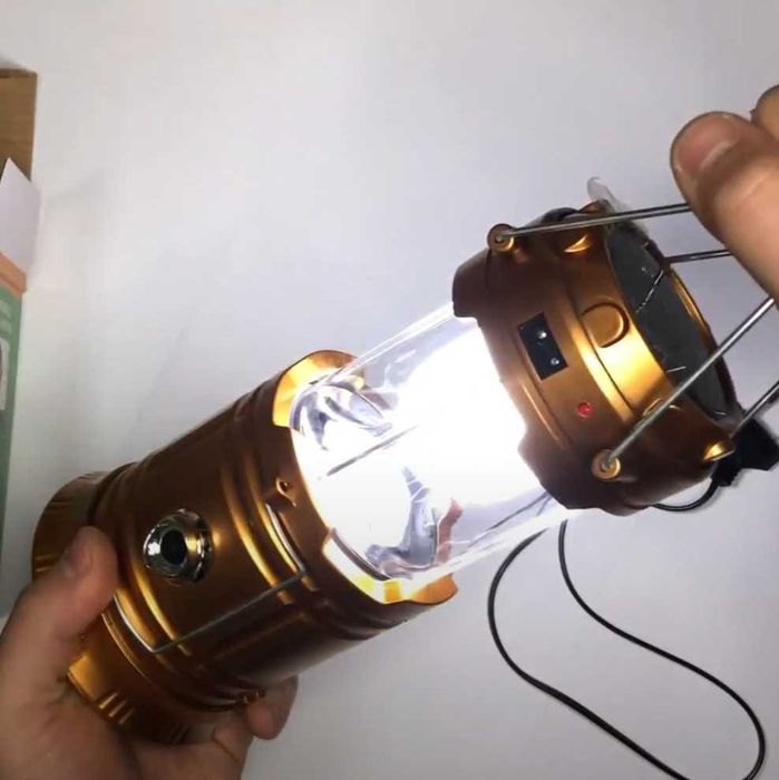 Туристический фонарь-лампа на солнечной батарее с павером