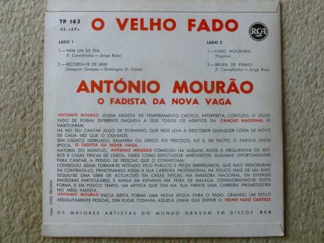 Disco vinil António Mourão, O Velho Fado, ep