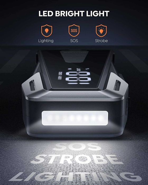 Jump starter 2500A booster 21800mAh power bank arranque bateria