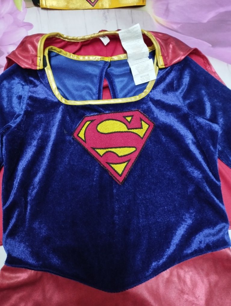 Карнавальный костюм платье супергероя супер девушка супермен 
На 7-8