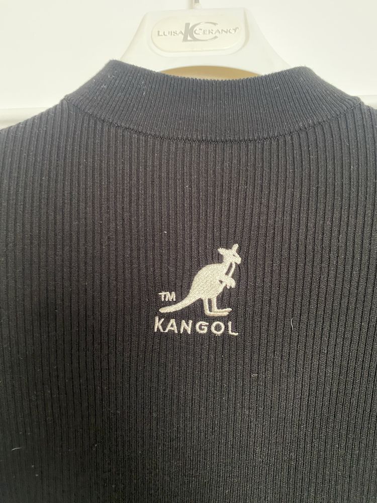 Kangol dla H&M golf czarny bodycon bandażowy dzianinowy półgolf XS