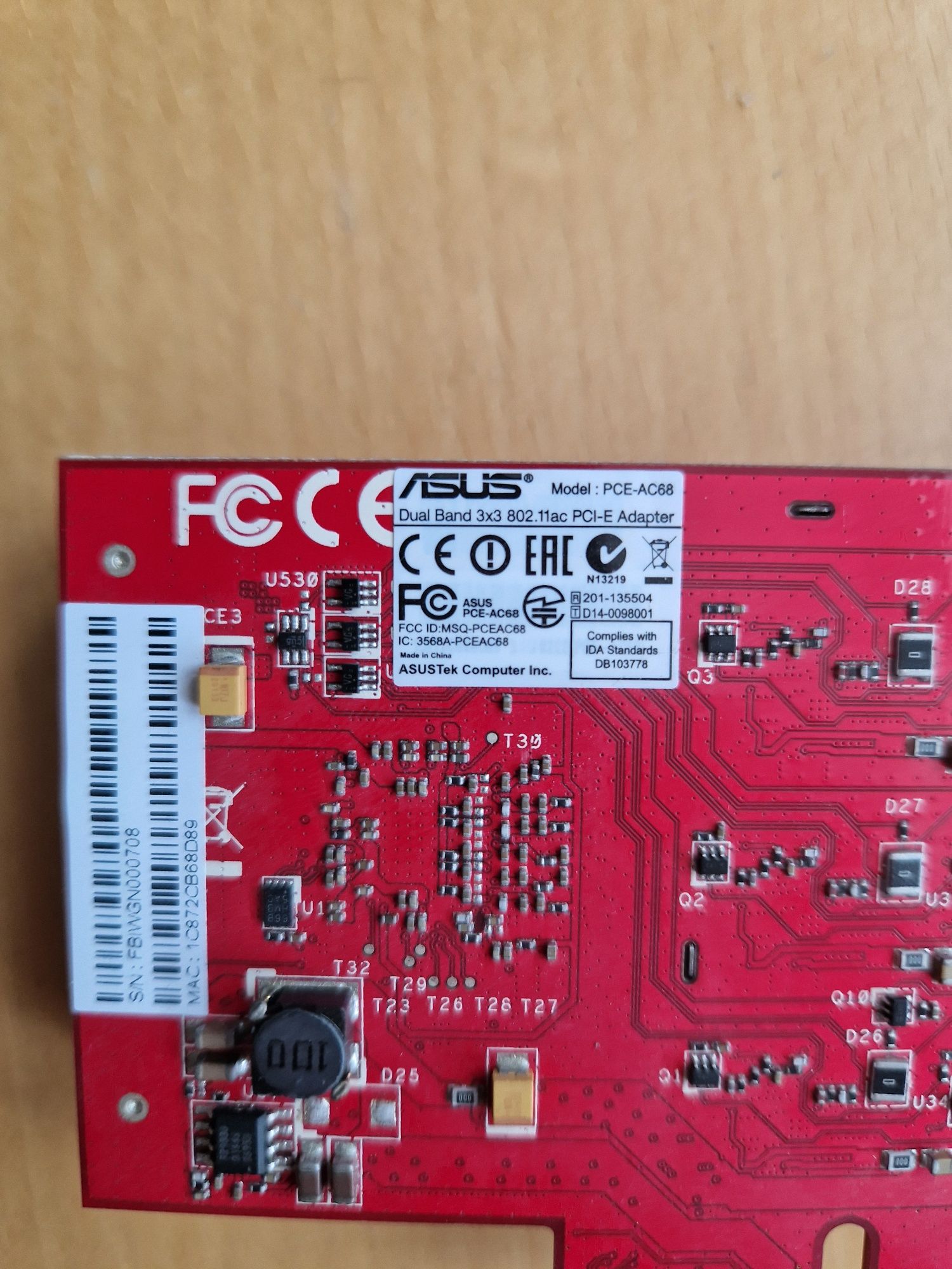 WiFi Asus PCE-AC68 адаптер pci