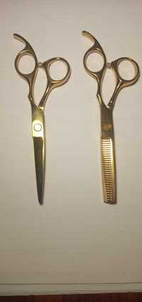 Ножницы 2 шт для парикмахера 5.5" 16 см новые 28 зубов на подарок