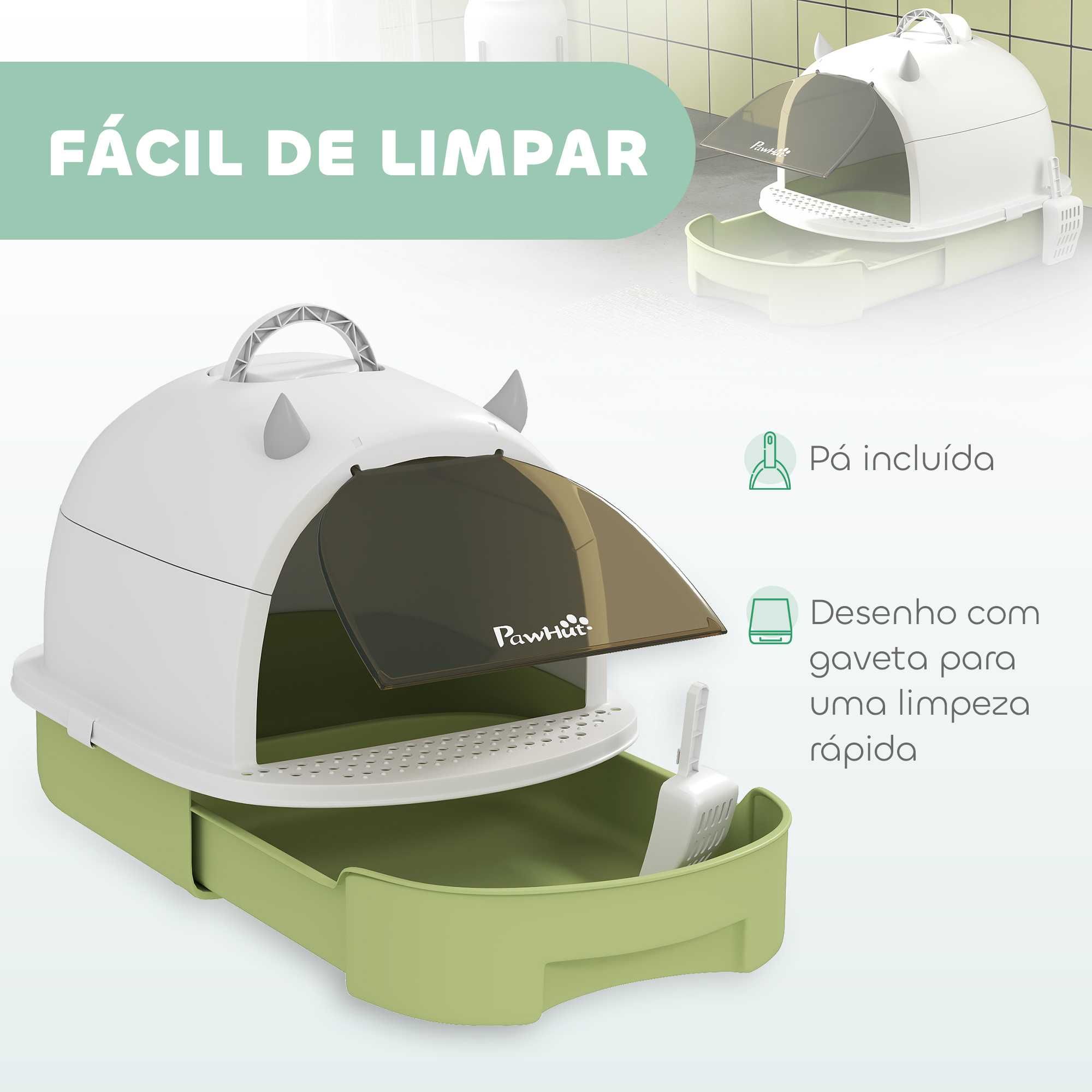 Caixa de Areia Fechada para Gatos – com Tampa, Filtros de Carvão e Pá
