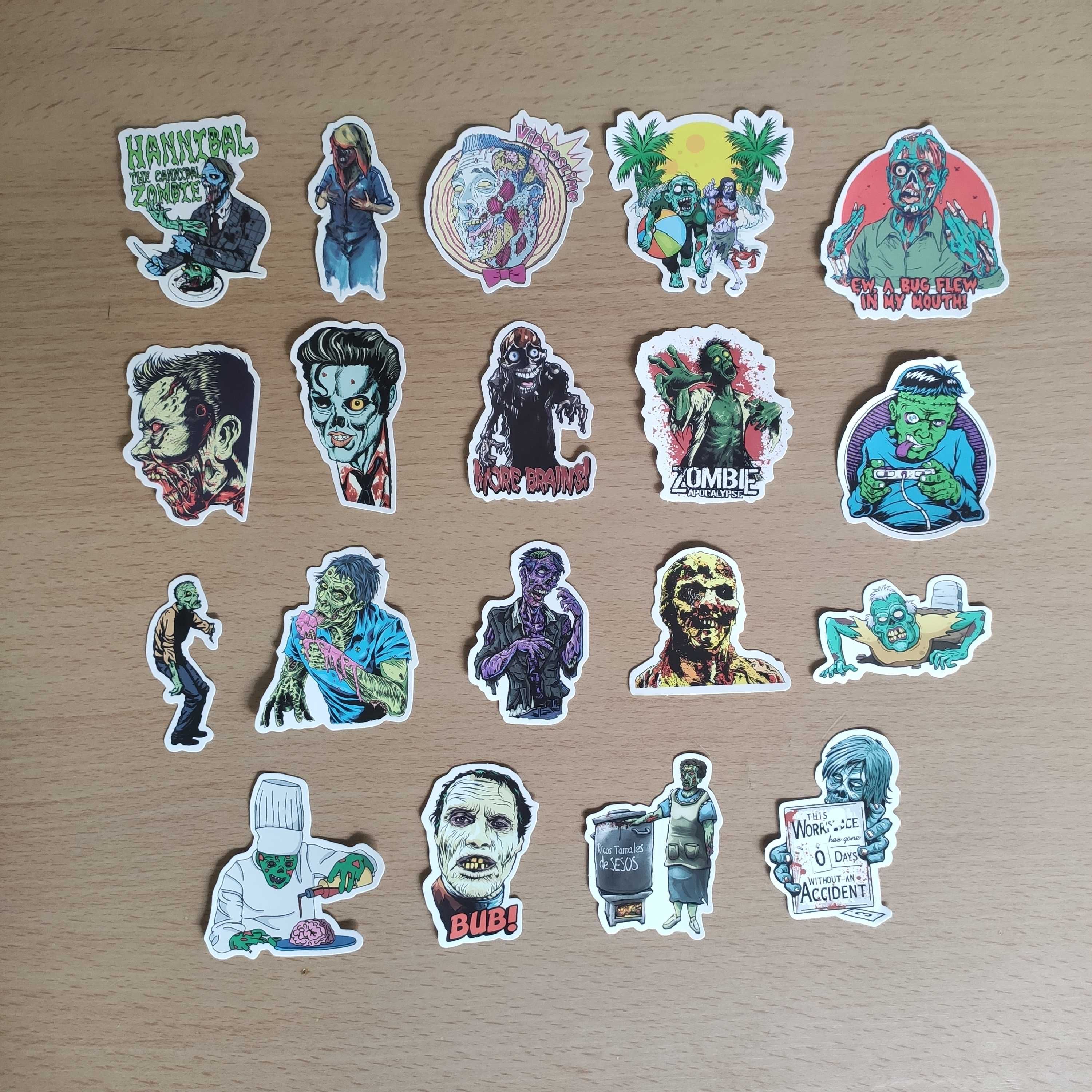 50 Autocolantes Stickers Zombie Caveiras