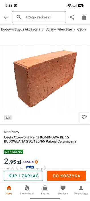 Cegła pełna czerwoną 120x250x65