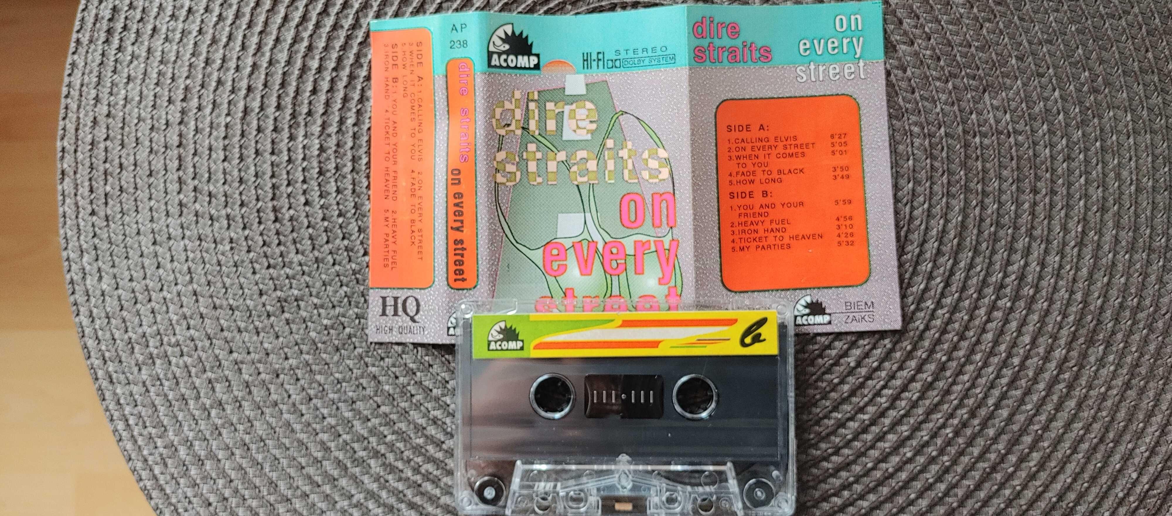 Dire Straits - album On Every Street - kaseta w stanie b.dobrym