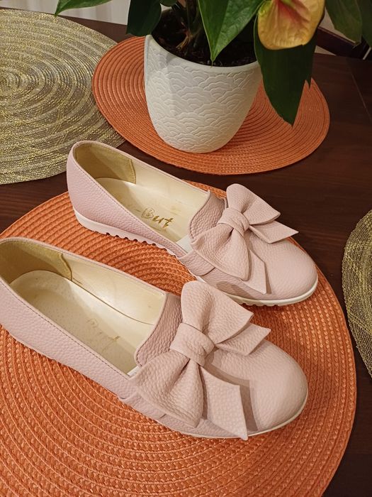 Balerinki r.37 pudrowy róż