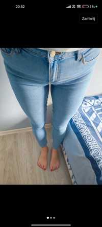 Spodnie skinny niebieskie jeansowe 40 c&a