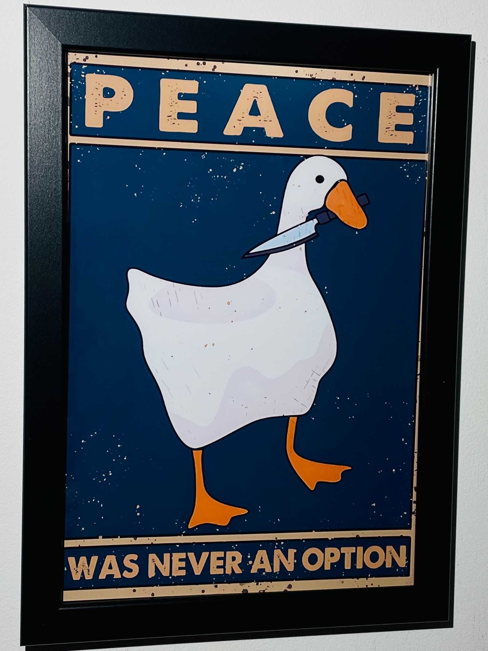 Plakat w ramce Duck zabawna dekoracja, prezent dla dziewczyny chłopaka
