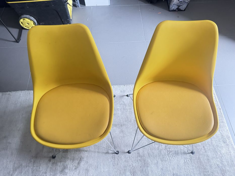 Krzesła żółte w stylu Eames – komplet 2 sztuki