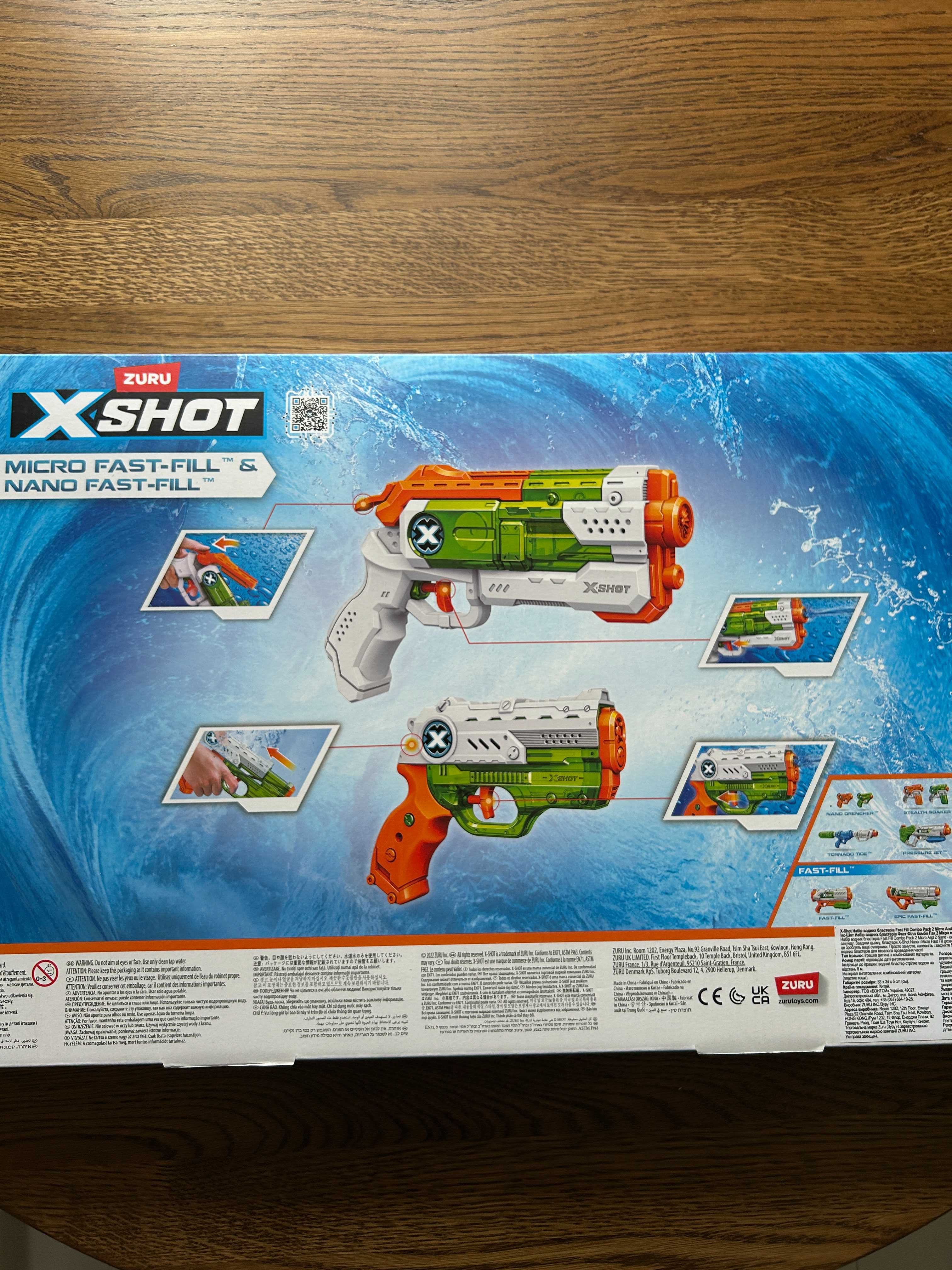 X-Shot Набір водних бластерів Fast Fill Combo Pack 2 Micro And 2 Nano